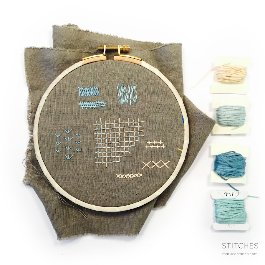 stitches on linen