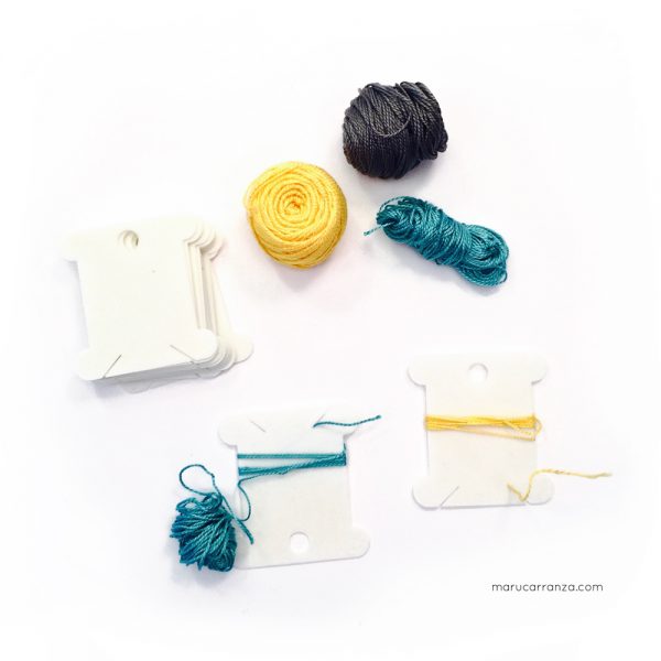 embroidery-cotton-thread-bobbins-yellow-water-green-turkish-marucarranza- תל אביב רקמה -